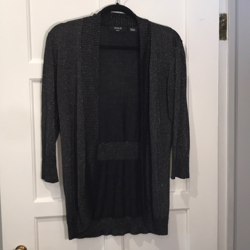 Shiny Black Cardigan